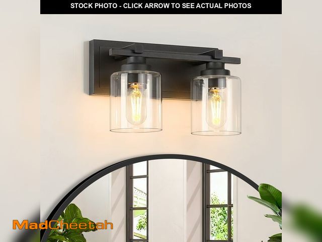 Lot 74-13622845 - BrkNit 2 Light Modern Bathroom Light Fixtures Over Mirror, Black Vanity Lights for Bathroom Wall Sco...