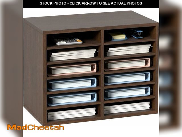 Lot 74-13844910 - VEVOR Literature Organizers, 12 Compartments Office Mailbox with Adjustable Shelves, Wood Literature...