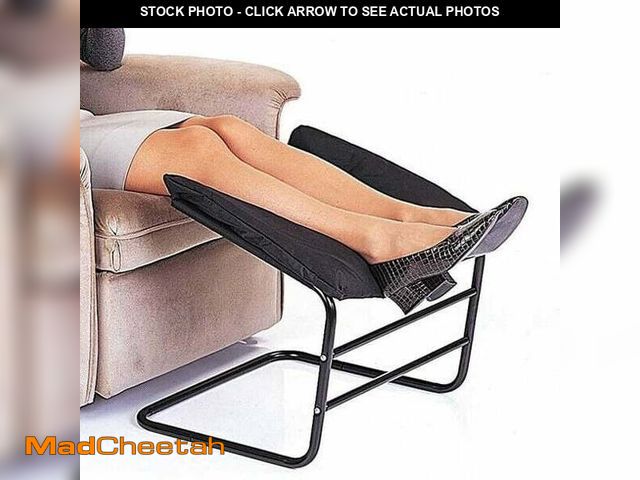 Lot 74-12800995 - Supportive Leg Rest Reduce Swelling Pain Relaxation Improve Circulation Black Padded Foot Rest Ottom...