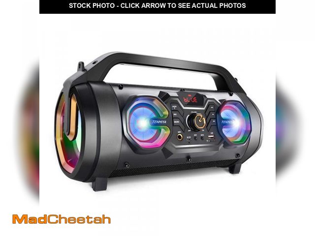 Lot 74-11547440 - Bluetooth Speaker, 30W Portable Bluetooth Boombox with Subwoofer, FM Radio, RGB Colorful Lights, EQ,...