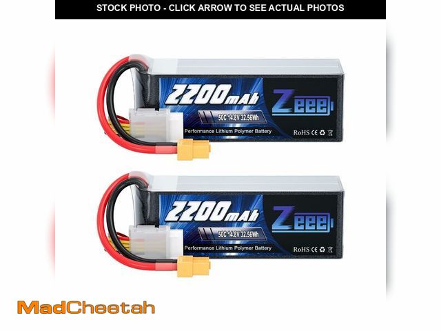 Lot 74-13632371 - Zeee 4S Lipo Battery 2200mAh 50C 14.8V RC Battery with XT60 Plug for RC Models RC Boat FPV Drone Qua...
