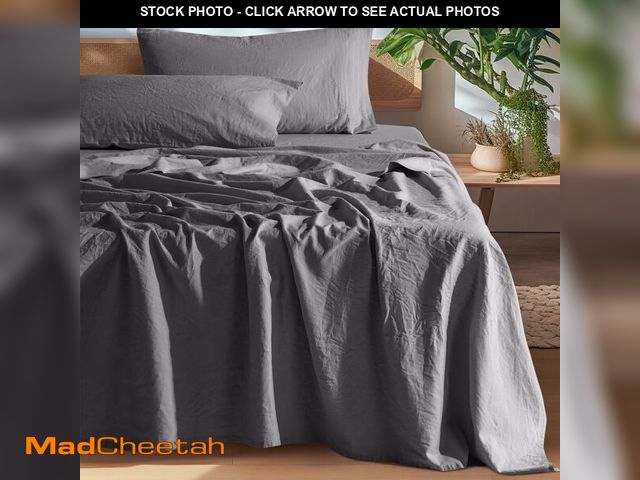 Lot 74-12705920 - SONORO KATE 100% French Pure Linen Sheets, Breathable and Durable Linen King Size Sheets, Anti-Tear ...