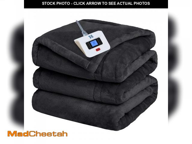 Lot 74-12220502 - Sealy Heated Electric Blanket Twin Size, Flannel Electric Blanket with 10 Heating Levels &amp; 1-12 ...