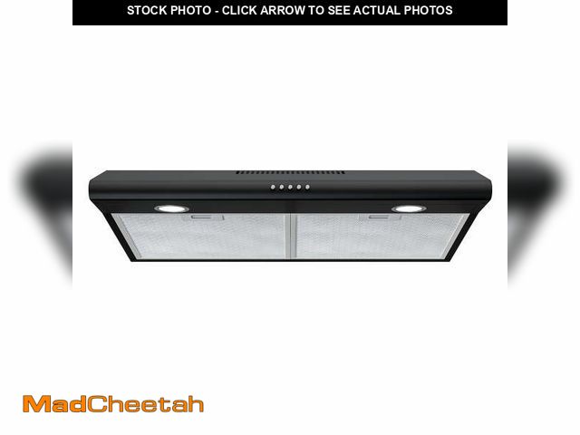 Lot 74-13779983 - FIREGAS Black Under Cabinet Range Hood 30 inch, Slim Kitchen Over Stove Vent, LED Light, 3 Speed Exh...