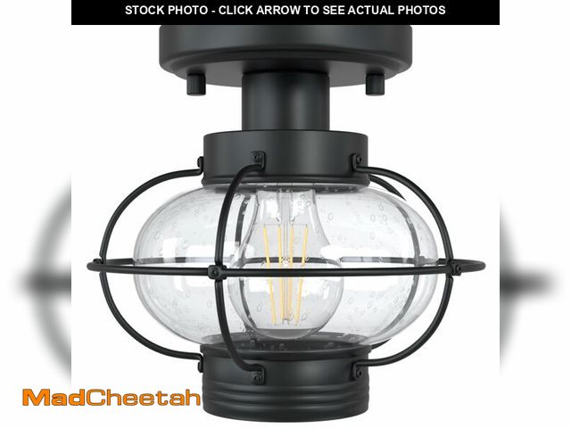 Lot 74-12716112 - Porch Ceiling Light Fixture, Outdoor Flush Mount Ceiling Light with Glass Globe Shade, E26 Standard ...