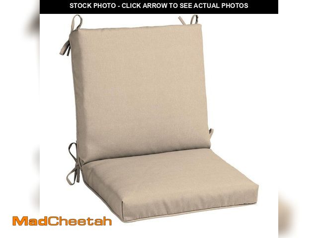 Lot 74-14242351 - Hampton Bay 20 in. W x 17 in. D CushionGuard Mid Back Dining Chair Outdoor Cushion in Putty - UNUSED