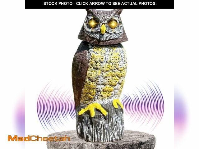 Lot 74-14270939 - Owlery Large Solar Owl with Motion Detector, Flashing Eyes, Spinning Head, Realistic Hooting and Sil...