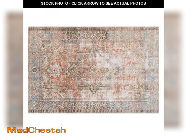Lot 74-12424539 - Loren Terracotta/Sky 7 Ft. 6 in. X 9 Ft. 6 in. Distressed Bohemian Printed Area Rug - UNUSED