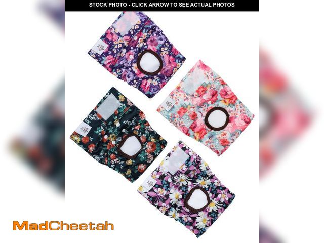 Lot 74-12305315 - CuteBone Washable Female Dog Diapers 4 Pack Reusable Doggie Heat Diapers for Period FMG03XL - UNUSED