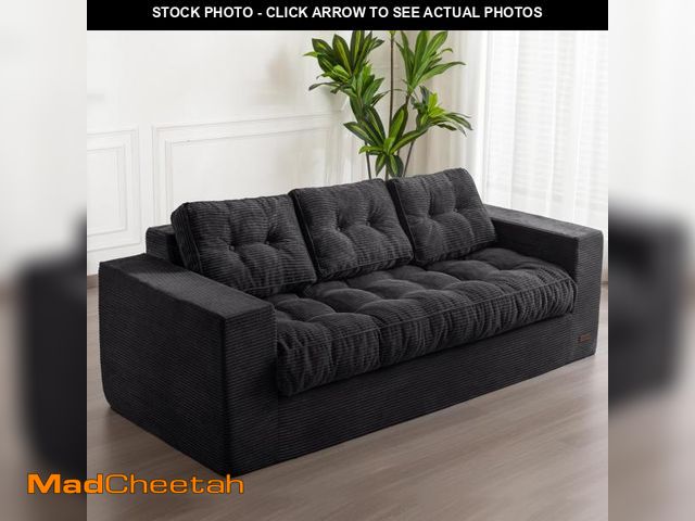 Lot 74-12445272 - MAXYOYO 3 Seater Couch for Living Room, Boneless Couch with Tufted Cushion &amp; Backrest, Upholster...