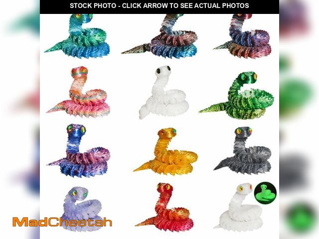 Lot 74-14270721 - OGCHFZC 12 Pcs 3D Printed Snake, 12.8 inch Flexible 3D Printed Snake Stuff Decorative for Kids Home ...