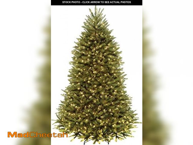 Lot 74-12225482 - National Tree Company Pre-Lit Artificial Full Christmas Tree, Green, Dunhill Fir, Dual Color LED Lig...