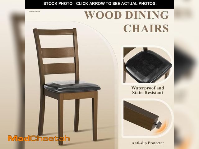 Lot 74-12201671 - COLAMY Rectangle Wooden Dining Room 2 Chairs BlackBrown - UNUSED
