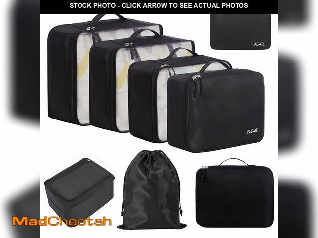 Lot 74-12969630 - BAGAIL 8 Set Packing Cubes Luggage Packing Organizers for Travel Accessories-Jet Black - UNUSED