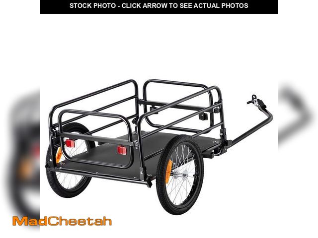 Lot 74-14313049 - SVOPES Bicycle Trailer, Garden Cart, Metal 160 lbs. 3.89 cu. ft. Capacity, Durable Cart, Collapsible...