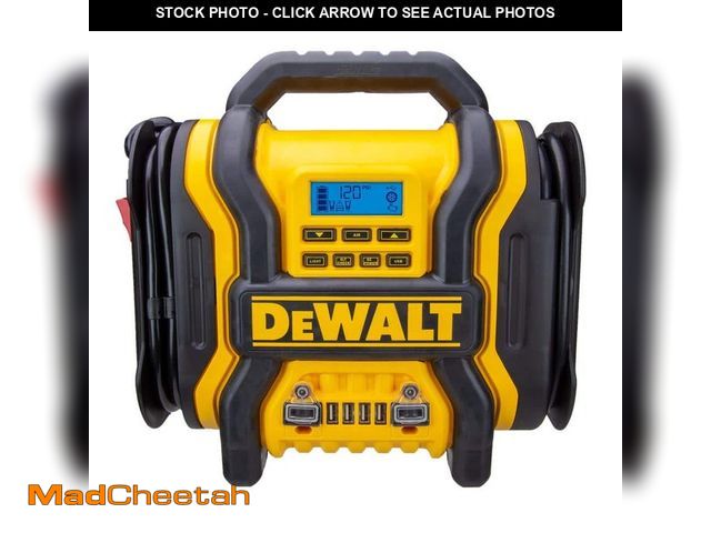 Lot 74-13683814 - DEWALT 1600 Peak Amp Automotive Jump Starter, Portable Power - Four 15W USB Ports, 500-Watt Inverter...