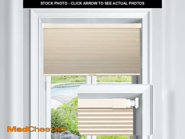 Lot 74-14259322 - LazBlinds Cordless Cellular Shades, No Tools No Drill Blackout Honeycomb Shades Pleated Blinds for W...