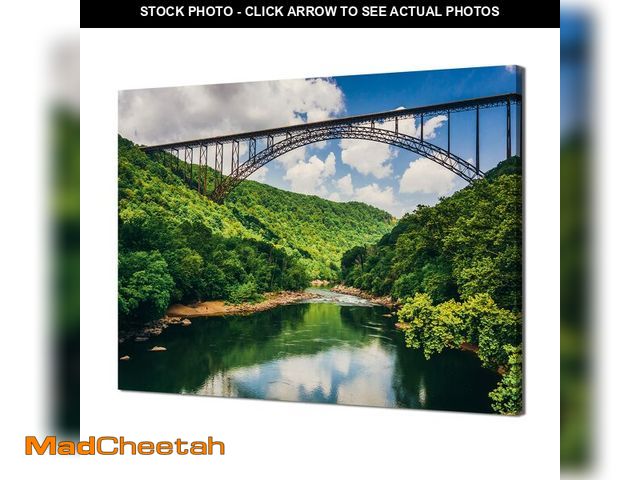 Lot 74-14062732 - New River Gorge Bridge Picture Wall Art West Virginia Scenery Wall Decor Canvas HD Printed River Pai...