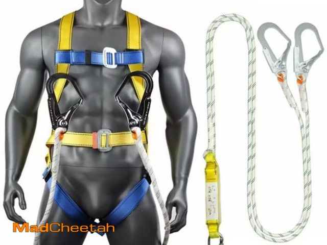 Lot 74-11559331 - Ymachray Fall Protection Safety Harness OSHA/ANSI Compliant,internal Shock Absorbing landyard&amp;Ho...