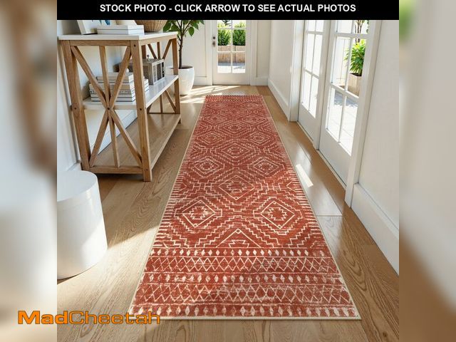 Lot 74-14433860 - Wonnitar Moroccan 2'6"x8' Hallway Runner Rug, Washable Long Farmhouse Laundry Room Rug Runner, Non-S...