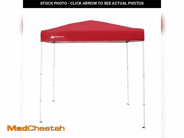 Lot 74-12860264 - Ozark Trail 4' x 6' Instant Pop-up Straight Leg Outdoor Canopy Type Shading Shelter, Brilliant Red -...