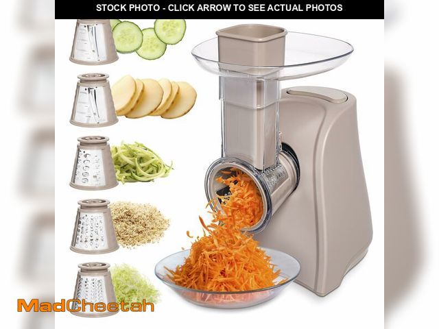Lot 74-14265946 - COOK WITH COLOR 5-in-1 Electric Slicer, 150W Food Prep Machine Ã¢â¬â Parmesan Shredder, Fine &amp...