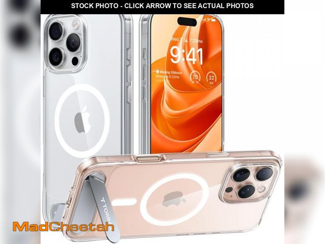 Lot 74-12314249 - TORRAS for iPhone 16 Pro Max Case Diamond Clear | Strong Magnetic &amp; Seamless Stand, Fit for MagS...