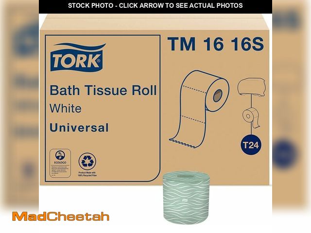 Lot 74-14349096 - Tork Septic Safe Toilet Paper, White, 2-Ply 100% Recycled, Eco-Friendly, T24 Compatible 96 Rolls x 5...