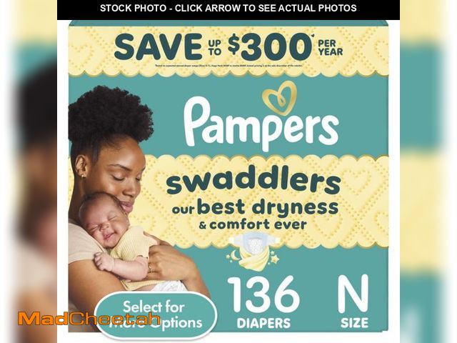 Lot 74-12526984 - Swaddlers Baby Diapers Size Newborn, 136 Count (Select for More Options) - UNUSED