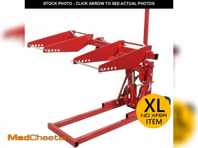 Lot 74-13075893 - Garvee Hydraulic Lawn Mower Lift Jack, 550 LB Capacity, Heavy Duty Steel Tractor Lift with Adjustabl...