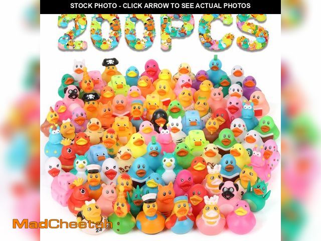 Lot 74-14293533 - 200 Pack Rubber Ducks in Bulk, Jeep Ducks for Ducking, Ducks for Jeeps Assorted, Bath Toys Floater D...