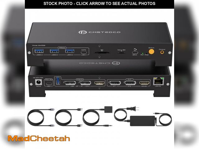 Lot 74-12112982 - CMSTEDCD USB C KVM Docking Station Switch 3 Montors 2 Computers with 100W PD Supply Hybrid Displaypo...