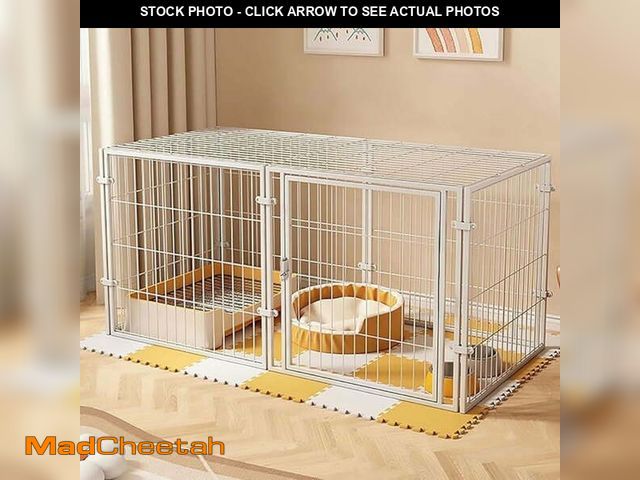 Lot 74-14436525 - Aqwiopr 2 in 1 Pet Fence &amp; Crate for Dogs &amp; Cats, 1-Door, 23.6 in, Metal, Indoor - UNUSED