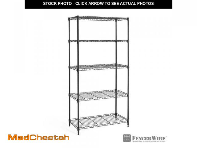 Lot 74-12463624 - Fencer Wire Black 5-Tier Metal Adjustable Height Garage Storage Shelving Unit with Leveling Feet (30...