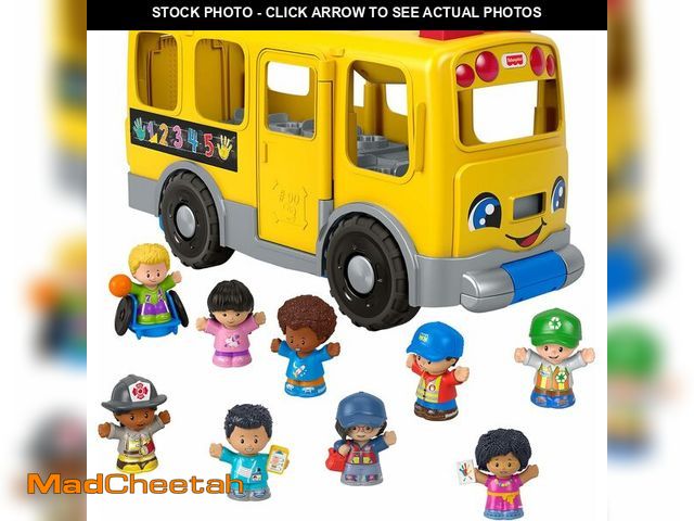 Lot 74-13041343 - Fisher-Price Little People Toddler Toy Big Yellow School Bus &amp; Community Heroes Set, Musical Pul...