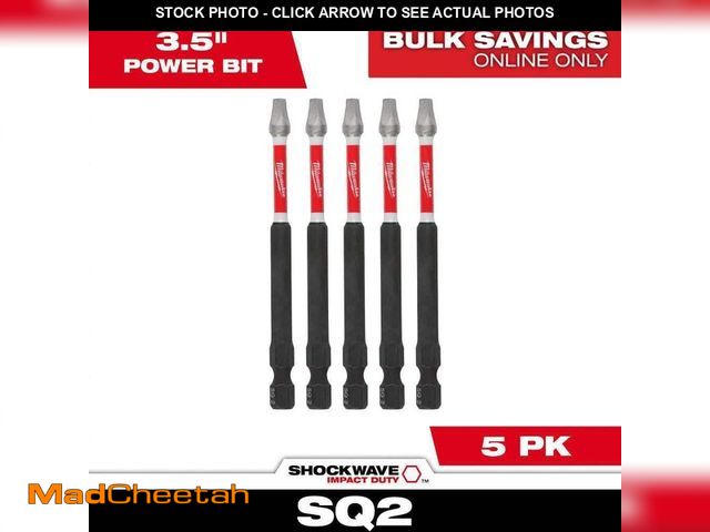 Lot 74-12777443 - SHOCKWAVE Impact Duty 3-1/2 in. Square #2 Alloy Steel Screw Driver Bit (6 packs of 5) - UNUSED