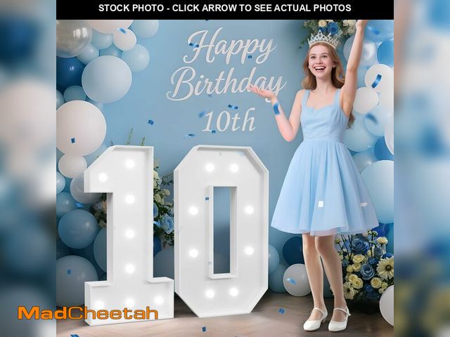 Lot 74-14263742 - 3FT 10 Marquee Numbers, 10 Light up Numbers for Party, 10th Birthday Decorations, Big 10 Sign with L...