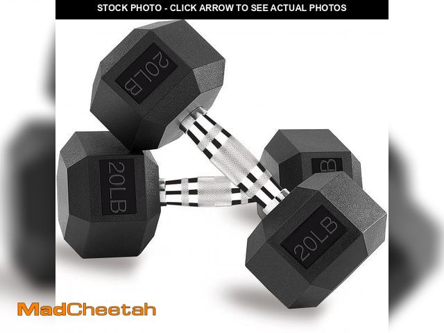 Lot 74-12163882 - Gymnastics Power Hex Weights Dumbbells Set for Exercise &amp; Fitness, 20 lb, Choose Singles or Set ...