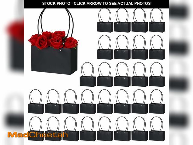 Lot 74-13628740 - PATIKIL Paper Flower Gift Bags, 30 Pcs Paper Bouquet Flower Gift Bag with Handle Rectangular Tote Ba...