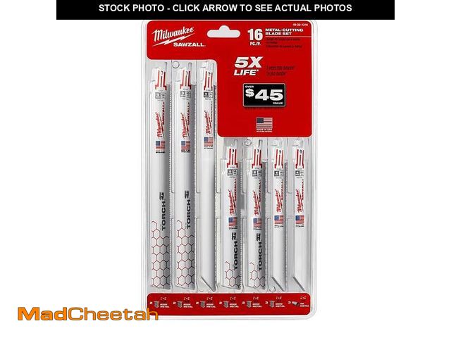 Lot 74-12792225 - Milwaukee SAWZALL Metal Cutting Bi-Metal Reciprocating Blade Set (16 Piece) - UNUSED