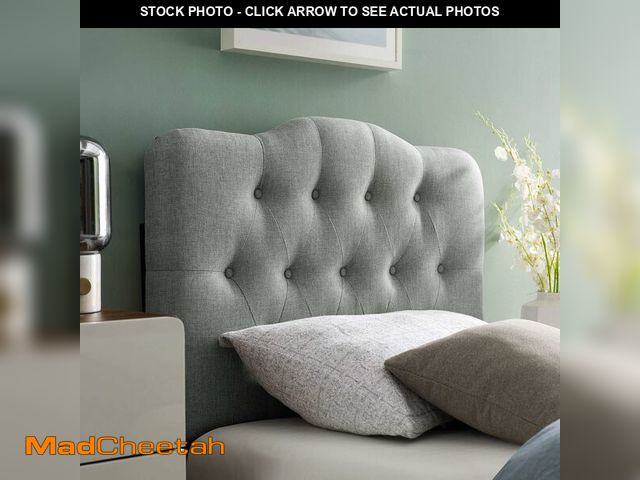 Lot 74-13419616 - Modway MOD-5160 Annabel Tufted Button Linen Fabric Upholstered Twin Headboard in Gray - UNUSED