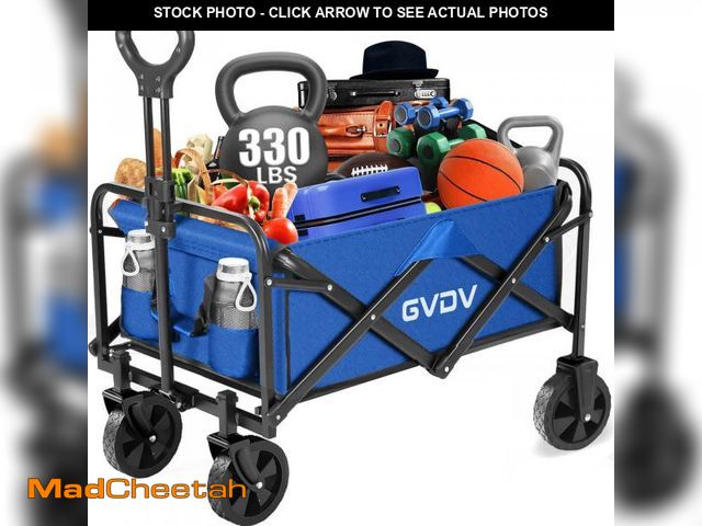 Lot 74-12158043 - GVDV Collapsible Wagon Cart, Portable Utility Wagon for Camping, Beach, Picnic, Shopping, Sports, an...