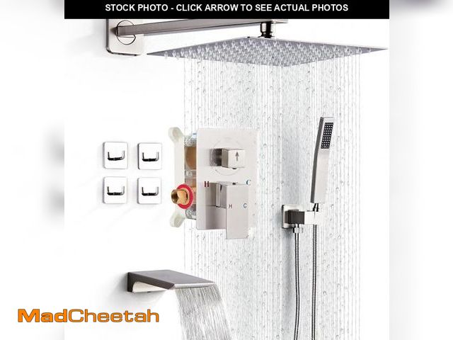 Lot 74-11907850 - LCEVCGK Shower Faucet Set Complete with Tub Spout Shower System Wall Mounted with 12 inch Rainfall S...
