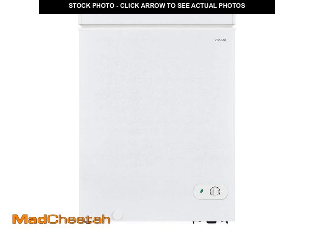 Lot 74-12552454 - 5.0 cu. ft. Manual Defrost Chest Freezer with LED Light in White Garage Ready - UNUSED