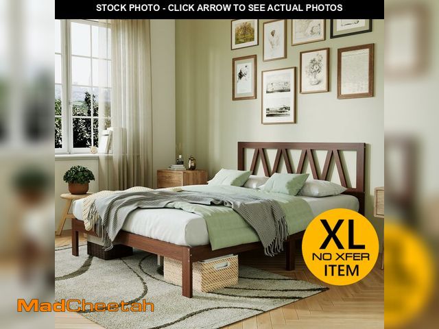 Lot 74-12763041 - Novilla 12 Inch Full Size Bed Frame Full Bed Frames with Headboard Solid Wooden BedFrame Foundation,...