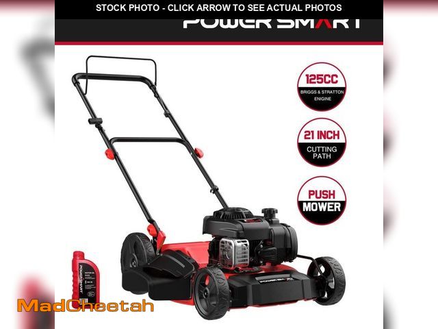 Lot 74-13663033 - PowerSmart 21 in. 2-in-1 125cc Gas Push Mower, Briggs and Stratton Engine, Quick Start, 6-Position H...