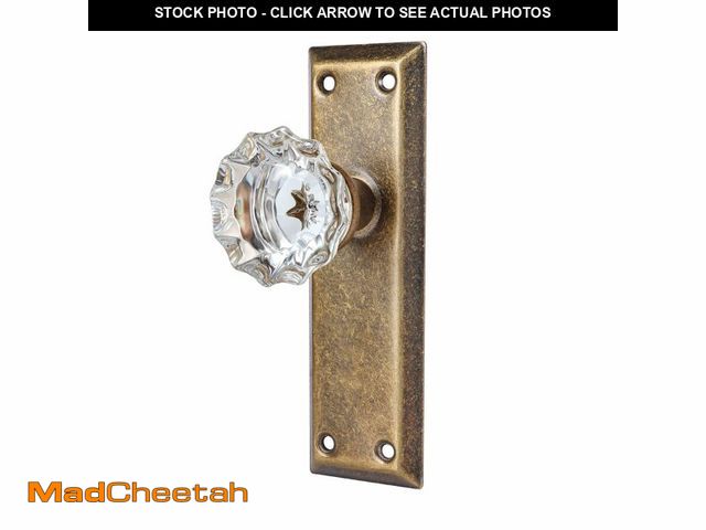 Lot 74-14150923 - newliplace 2 Pack Vintage Antique Brass Single Sided Crystal Dummy Door Knobs Interior, Vintage Glas...