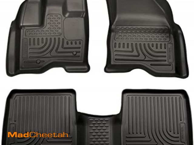 Lot 74-12396738 - Husky Liners Weatherbeater Floor Mats | Fits 2009-2016 Lincoln MKS | Front &amp; 2nd Row, 3-pc Black...
