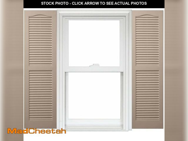 Lot 74-14079331 - Homeside Open Louver Shutter 1 Pair 14-1/2in. x 55in. 730 Sandstone - Premium Exterior Vinyl | Class...