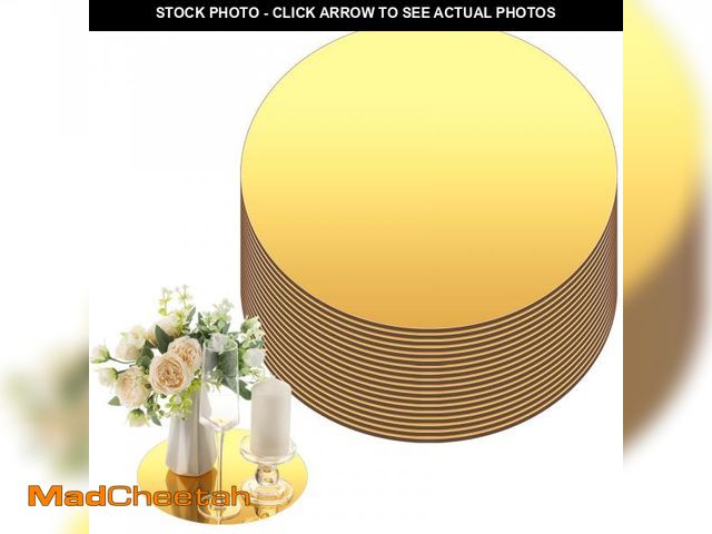 Lot 74-11557655 - Thyle 10 Inch Acrylic Round Mirrors for Tables Centerpieces Circle Mirrors Candle Plates for Wall We...
